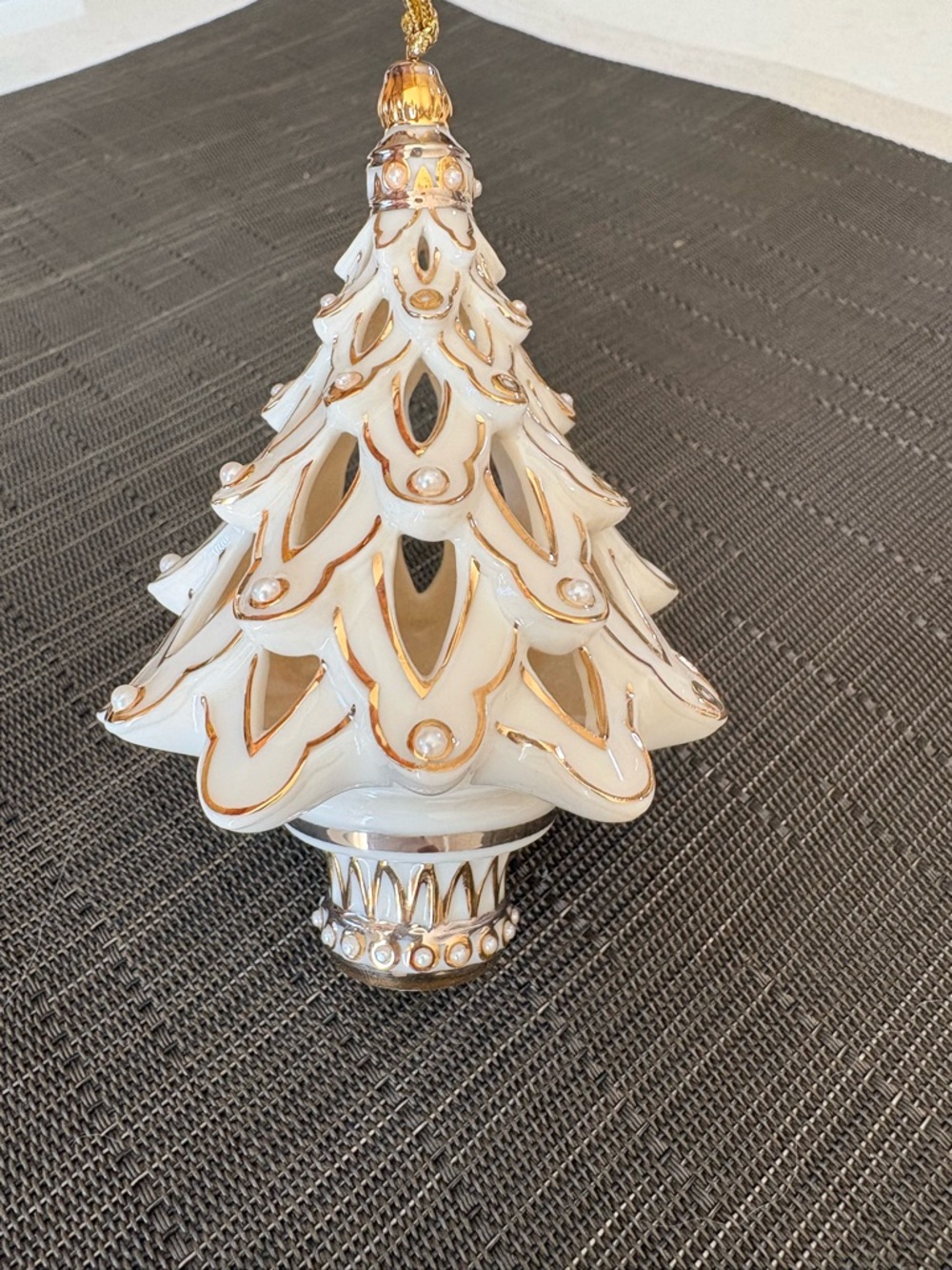 LENOX "Florentine & Pearl Tree" Porcelain Christmas Ornament
